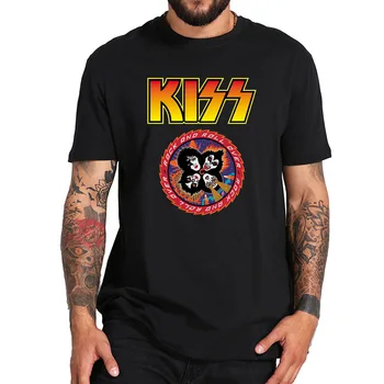 Kiss Kapela Tričko Rock & Roll Tričko Bavlna, Krátky Rukáv Bežné EÚ Veľkosť Čierny Čaj Topy