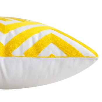 KISS KRÁĽOVNÁ žltá vyšívaný vankúš geometrické hodiť vankúš dekoratívny vankúš na gauč domov