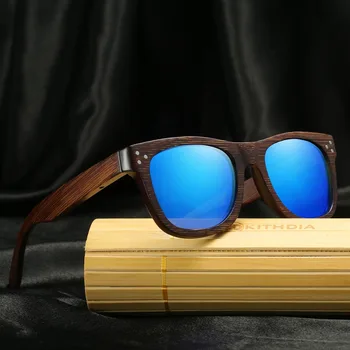 KITHDIA Značky Dizajnér Dreva, Bambusové Polarizované slnečné Okuliare Drevené Slnečné Okuliare Box S Retro Vintage Okuliare / Drop Shippin #KD028