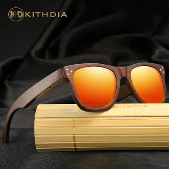 KITHDIA Značky Dizajnér Dreva, Bambusové Polarizované slnečné Okuliare Drevené Slnečné Okuliare Box S Retro Vintage Okuliare / Drop Shippin #KD028