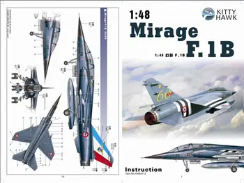 KittyHawk KH80112 1:48 Rozsahu Francúzsko Mirage F. 1B Stíhacieho Lietadla Vojenské Lietadlo Lietadlo Hračka Plastové Budovy Montáž Modelu Auta