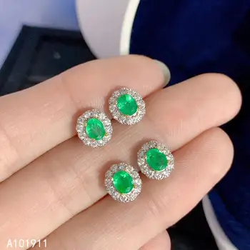 KJJEAXCMY jemné šperky prírodné Emerald 925 sterling silver ženy náušnice nové Ušné Štuple podporu test classic