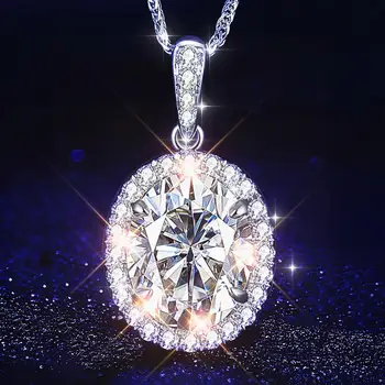 Klasická bling AAA zirkón diamantov, drahých kameňov prívesok náhrdelníky pre ženy 14k bieleho zlata strieborná farba šperky choker strany dary