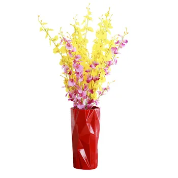 Klasická Červená Keramická Váza Moderné Módne Ploche Váza Rodiny, Svadobný Kvet Usporiadanie Kvet Európskej Dekorácie, Darčeky