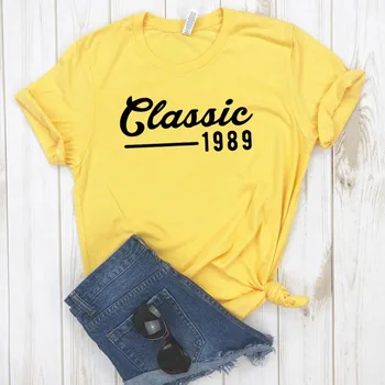 Klasické 1989 30. Narodeniny Ženy tričko Bavlna Bežné Vtipné tričko Darček Pre Pani Yong Dievča Top Tee Kvapka Loď S-744