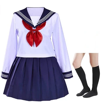 Klasické Japonské Školy Dievčatá Námorník, Šaty, Košele Jednotné Anime Cosplay Kostýmy s Ponožky Nastaviť