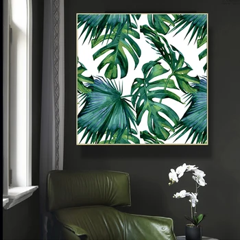 Klasické Palmové Listy Tropickej Džungli Zelené Plátno Obrazy Nordic Plagát, Tlač Wall Art Obrázky Obývacia Izba Domova Bez Rámu