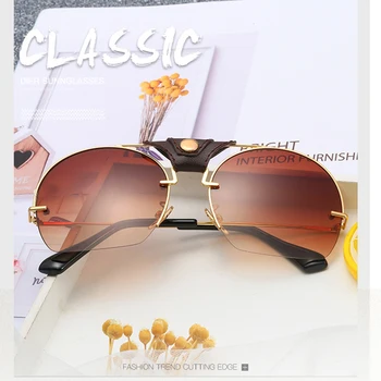 Klasické Značky Dizajnér slnečné Okuliare Pre Mužov a Ženy, Semi bez obrúčok Smart Slnečné Okuliare Unisex Módne Slnečné okuliare, Oculos de Sol UV400