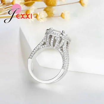 Klasický Štvorcový Zirkón Snubné Prstene pre Ženy Šperky Pevné 925 Sterling Silver Zásnubné Prstene Žena Anel Bijoux Darček