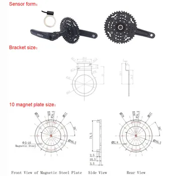 Klince Bz-10c PAS Pedál Asistent, Senzor SM Rozhranie 10 Magnet Systém Elektrický Bicykel DIY Časť Priemer 74mm