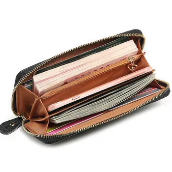 KLOKAN KRÁĽOVSTVO módne ženy peňaženky pravej kože dlhý zips spojka kabelku držiteľa karty peňaženka značky