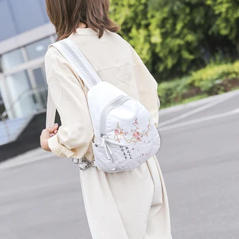 KMFFLY ženy batoh biely školské tašky Čínsky štýl ovčej batohy Vysoko kvalitné dámske cestovný batoh mochila feminina