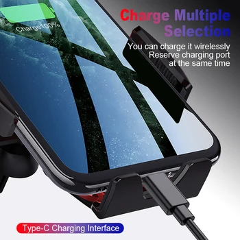 KMPTE Auto Bezdrôtovú Nabíjačku 10W Indukčné Rýchle Bezdrôtové Nabíjanie Pre iPhone 12 Max Pro 11 Pro XR Samsung S10 S20 Infračerveného Snímania