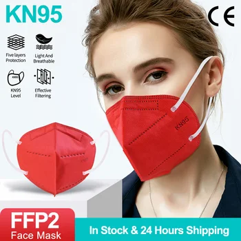 KN95 Maska Colores CE FFP2 Masky s Filtrom 5 Vrstiev Filtračný Hygienické Ochranné Masky na Tvár ústa Mascarillas fp2 Masque FPP2