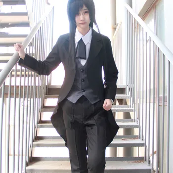 Kobayashi-san Chi Č Slúžka Dragon Anime Cosplay Muž Žena Fafnir Čierny Oblek Cosplay Kostým Tričko+vesta+Kabát+nohavice+kravatu