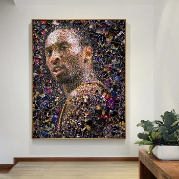 Kobe Bryant Wall Art Basketbalová Hviezda Portrét Maľovanie Plagátu Wall Art Obrázky pre Obývacia Izba Domova (Bez Rámu)