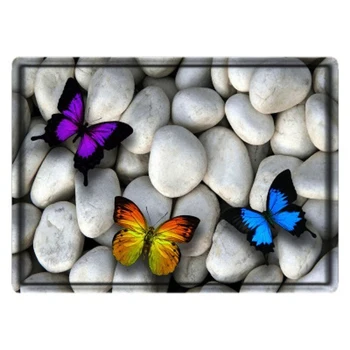 Koberec 3D Dlážděným Kameň Farebné Motýľ Vzor Kuchyňa Doormats Non-slip Absorent Vody, Podlahové Rohože Kúpeľňa Oblasti