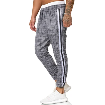 Kockované nohavice muži móda Hip hop joggers streetwear tepláky pre mužov hárem nohavice mužov Bežné nohavice mužov skontrolovať nohavice