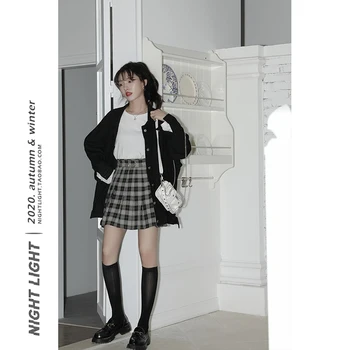 Kockované Sukni, Skladaný Mini Sukne Harajuku Grunge Zimné Jeseň Ženy Sukne Gotický Streetwear Vysoký Pás Módne Krátke Sukne