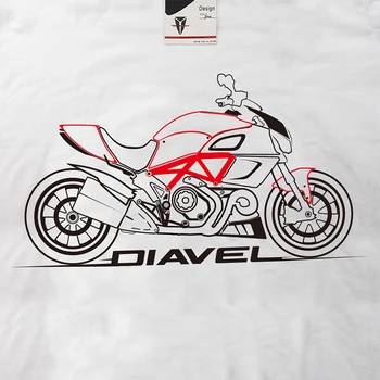 KODASKIN Motocykel Bavlna Tuhé t shirt Mužov Príčinné O-krku Základné T-shirt pre Ducati Diavel 1260