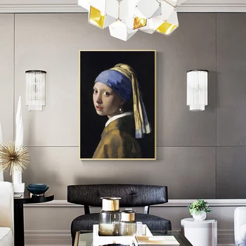 Kolekcia Obrazov Johannes Vermeer Dievča s Pearl Náušnice obrazov na Stenu pre Obývacia Izba Frameless Zrkadlá
