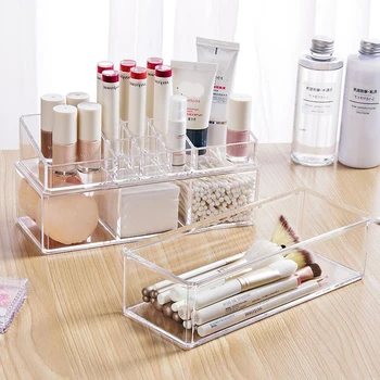 Kombinovateľné Transparentné Make-Up Organizátor Úložný Box Akryl Tvoria Organizátor Kozmetické Organizátor Make-Up Úložné Zásuvky Organizovať