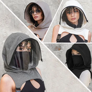 Kompletný Ochranný Tváre, Nosenie s Kapucňou Klobúk Dospelých Štít na Tvár Opakovane Vymeniteľné Muži Ženy je Vonkajší Motocykel Tvár Masku Masque