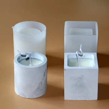 Konkrétne tealight držiteľ silikónové formy svietnik formy Mini sviečkový formy Sviečka Pohár Formy