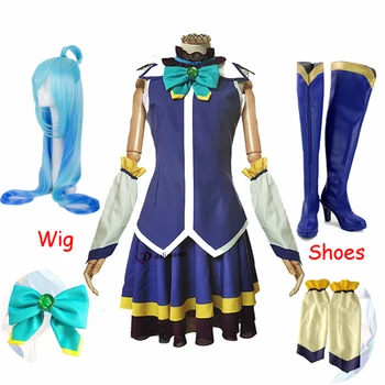KonoSuba Božie Požehnanie na tento Nádherný Svet Aqua Topy, Šaty Jednotné Oblečenie Anime Cosplay Kostýmy, Parochne Topánky