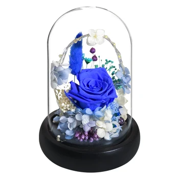 Konzervované Rose V Sklenenou Kupolou Večnej Lásky Kvet LED Svetlo na Čítanie Romantické Darčeky na Svadbu, Narodeniny, Valentín, Vianoce Dekor