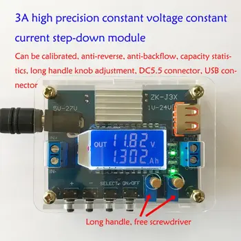 Konštantné Napätie / Prúd Nastaviteľný Buck Modul s Vysokou Presnosťou DC Krok Dole Doska Digitálny Displej LCD