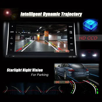 Koorinwoo Inteligentné Dynamické Trajektórie Parkovanie Príručka pre Široký Uhol Auto parkovacia kamera Zálohy Black Reverzné HD CCD Pre Monitor