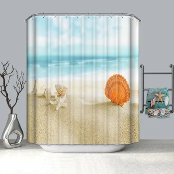 Korytnačka sprchový záves nepremokavé polyesterové kúpeľni sprchovací záves nový príchod pláži opony kúpeľňa