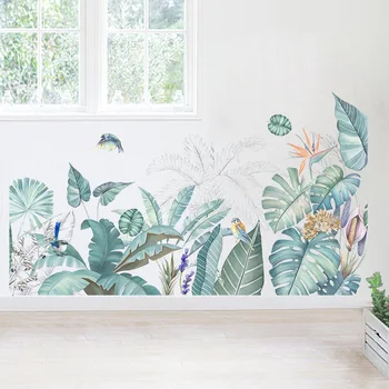 Korytnačka späť banán leaf samolepky na stenu tropické zelené rastliny moderných domov obývacia izba dekorácie samolepky na stenu spálne Vinyl odtlačkový