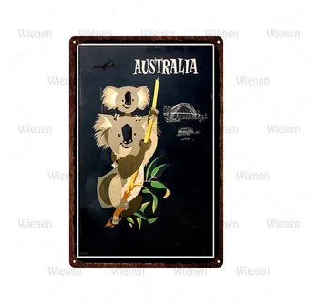 Kovov Cín Prihlásiť Vlastné Retro Austrália Mesto Železa List Maľovanie Pub Obchod Domov Steny Výzdoba Mesta Vintage Poster Umenie 20X30cm Veľkosť