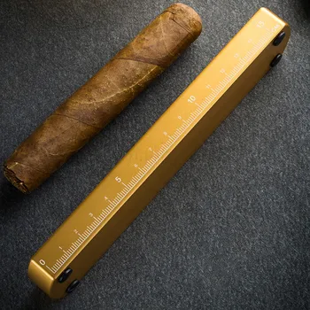 Kovové Cigaru Popolník S Cigaru Meracie pravítka Vrecku Prenosné Jednu Cigaru Držiteľ Popola Slot Žltý Tabak Cigaretu Popolník