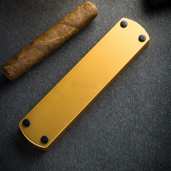 Kovové Cigaru Popolník S Cigaru Meracie pravítka Vrecku Prenosné Jednu Cigaru Držiteľ Popola Slot Žltý Tabak Cigaretu Popolník