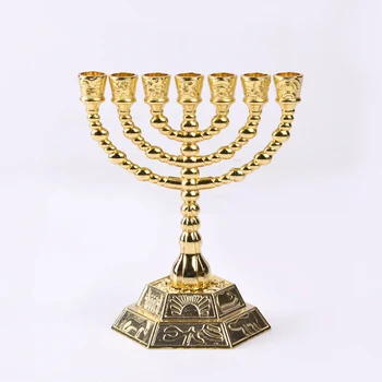 Kovových Svietnikov bytového zariadenia Zliatin 7-vedúci Sviečkový Izraelské Židovskej Handic Menorahs Menorah Židovskej Decoracion Izrael
