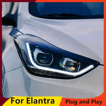KOWELL Auto Styling Pre 2012-2016 Hyundai Elantra Svetlomety Streamer zase LED svetlo, reflektor DRL Bi Xenon Šošovky, Vysoká Nízka Lúč