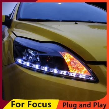 KOWELL Auto Styling pre Ford Focus Svetlomety na roky 2009-2013 sa Zamerať 2 LED Reflektor DRL Bi Xenon Šošovky, Vysoká Nízka Lúč Parkovanie Hmlové Svietidlo