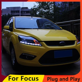 KOWELL Auto Styling pre Ford Focus Svetlomety na roky 2009-2013 sa Zamerať 2 LED Reflektor DRL Bi Xenon Šošovky, Vysoká Nízka Lúč Parkovanie Hmlové Svietidlo