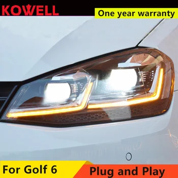 KOWELL Auto Styling Pre VW Golf 7.5 Svetlomety MK7.5 LED Reflektor 2017-2018 DRL D2H Hid Bi Xenon Beam LED Dynamický zase signál