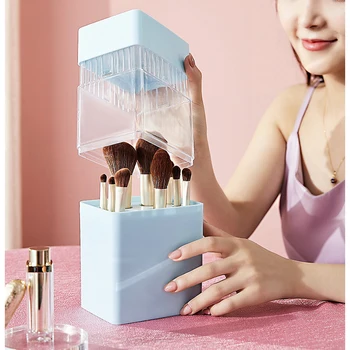 Kozmetická taška Kozmetický štetec úložný box protiprachová držiak na pero organizátor Kefa úložný box pre make-up nástroje make-up taška