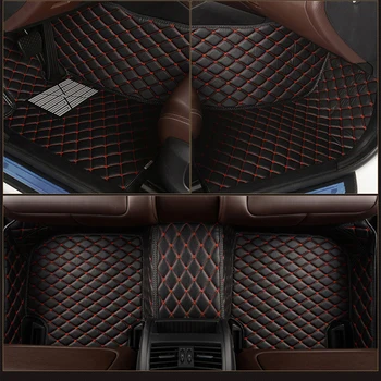 Kožené Custom 5 Sedadlo Auta Podlahové Rohože pre bmw Série 5 E39 E60 F10 G30 F90 Gran Turismo F07 5 E39 Touring, E61 F11 G31 koberec