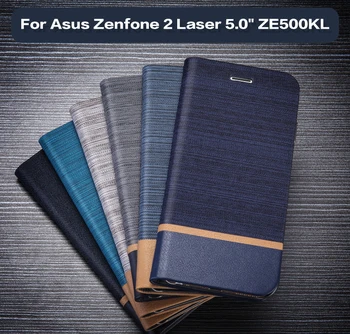 Kožené puzdro Pre Asus Zenfone 2 Laserové ZE500KL Flip Knihy Prípade Silikónový Kryt Pre Asus Zenfone 2 Laserové 5.0