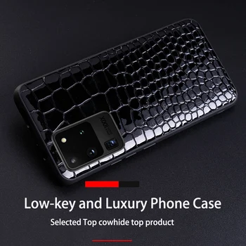 Kožené Telefón puzdro Pre Samsung Galaxy Note 10 20 Ultra S20 ultra S10 S10e 5G S8 S9 plus Prípade Cowhide Krokodíla Textúra Kryt