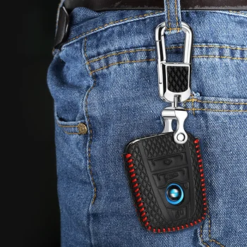 Kožené tlačidlo kryt pre bmw i3 i8 2016 2018 kľúča vozidla prípade peňaženky držiteľa kľúča držiteľa key4y