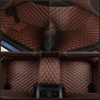 Kožené Vlastné auto rohože pre VW New Beetle Touran Caddy Tiguan TOUAREG Caravelle Sharan variant koberec auto príslušenstvo