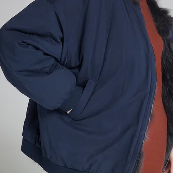 Kožušiny Prírodné Fox Kabát Ženy Obojstranný Teplé Thicked Vetrovka Reálne kožuchy Žena Outwear 2020 Zimná Bunda Topy LX2344