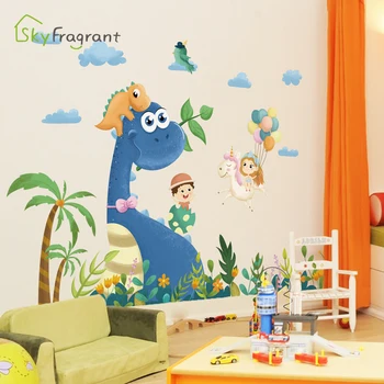 Kreatívne cartoon dinosaura samolepky na stenu chlapci izba dekorácie, samolepiace stenu spálne dekor domova nálepky pre deti izbách